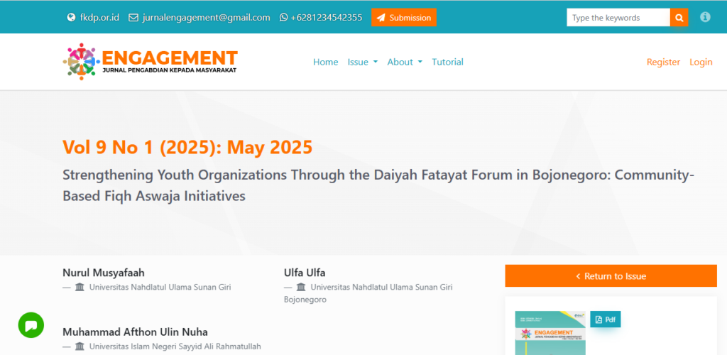 Strengthening Youth Organizations Through the Daiyah Fatayat Forum in Bojonegoro: Community-Based Fiqh Aswaja Initiatives